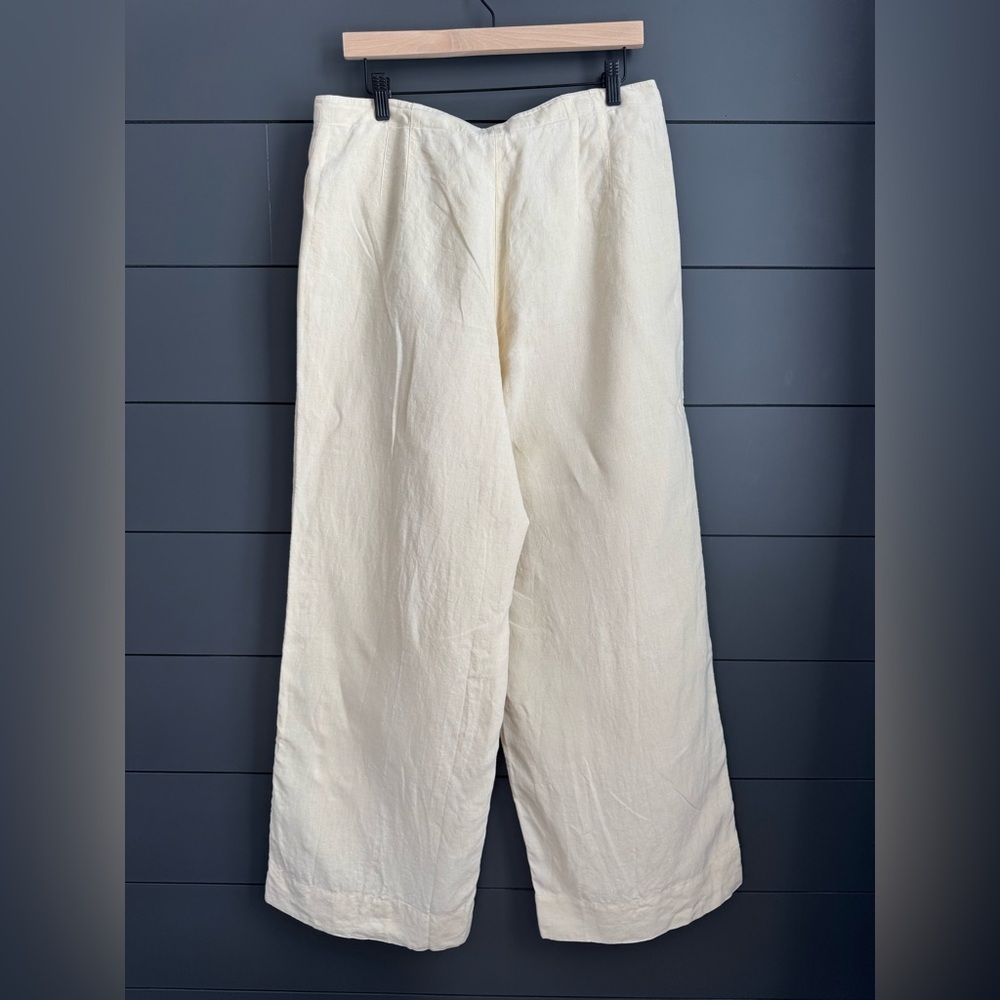 J. Jill Ivory Wide Leg Linen-Blend Pants - Picture 2 of 10